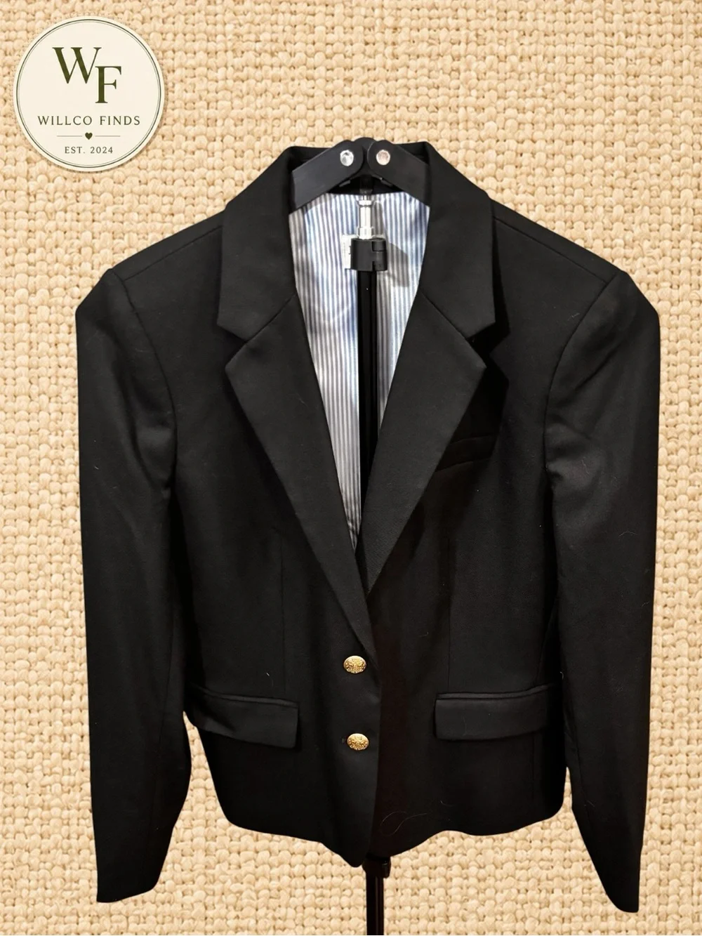 J. Crew Black Women’s Sport Coat with Gold Buttons